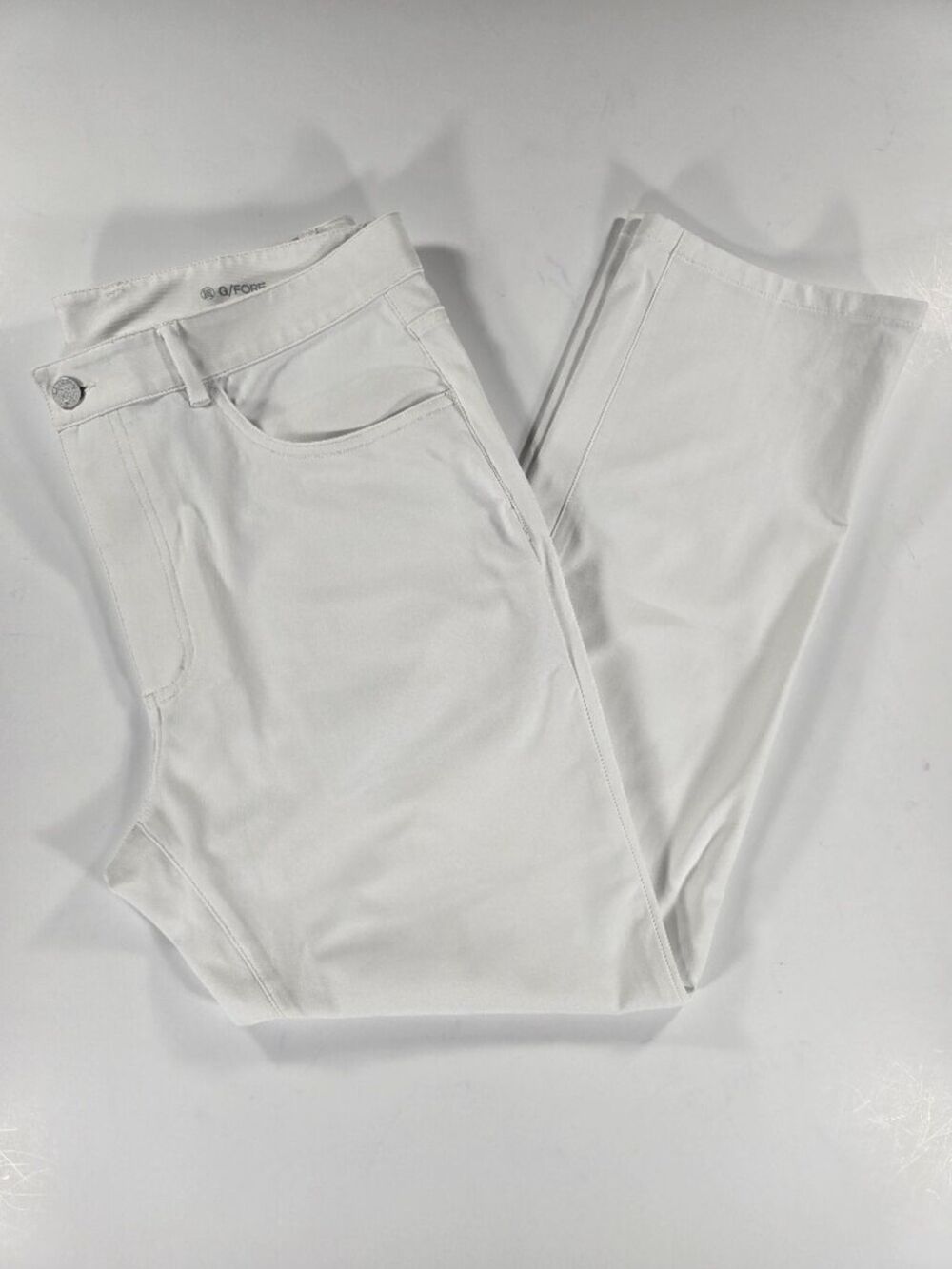 G FORE Tour 5 Pocket Golf Pants Mens 34x28 White Performance Stretch Straight
